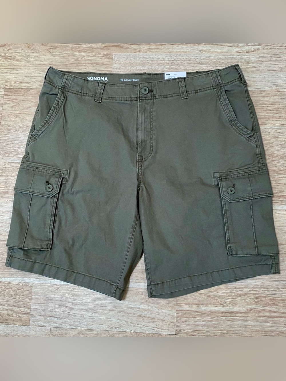 Sonoma Cargo Shorts Men’s 40 Dusty Olive Good For Life Utility Pockets Flexwear